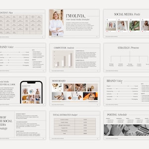 Social Media Strategy proposal Canva templates, Client Strategy for Social Media Managers, Marketing proposal, Canva editable templates
