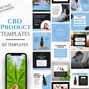Aceite de cannabidiol CBD, producto para la salud, vitaminas, suplementos, bienestar, negocios, CANVA, Instagram, plantillas para publicaciones en redes sociales.