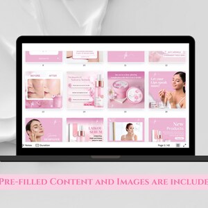 Pink Skincare Beauty Product Skincare Business Esthetician Editable CANVA Instagram and Facebook social media minimalistic posts templates