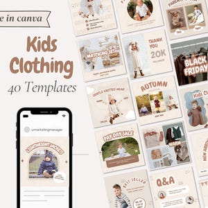 Bambini, neonati, abbigliamento per bambini vestito indumento abiti boutique di moda e-commerce negozio social media Instagram Facebook Canva modelli