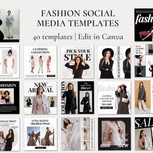 Fashion ecommerce product Fashion Insta Women & Mens Clothing Brand business  CANVA Instagram Facebook social media aesthetic post templates