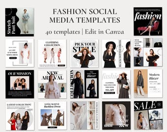 Fashion ecommerce product Fashion Insta Women & Mens Clothing Brand business  CANVA Instagram Facebook social media aesthetic post templates