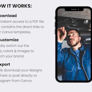 Automotive Repair Shop Car Mechanics Auto repair services Instagram Facebook social media editable CANVA post templates