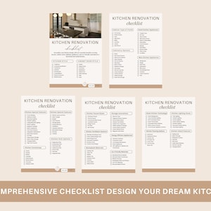 Easy Printable Kitchen Remodel Redesign Renovation Checklist: Instant ...