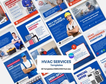 Die HVAC (Heating Ventilation Air Conditioning) Vorlagen, Kühlreparaturservice HVAC Instagram Facebook Social Media Marketing-Vorlage