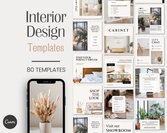 Interior Designer Stylist Dekorateure Home Dekoration Social Media Instagram Facebook Canva Post Template