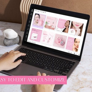 Pink Skincare Beauty Product Skincare Business Esthetician Editable CANVA Instagram and Facebook social media minimalistic posts templates
