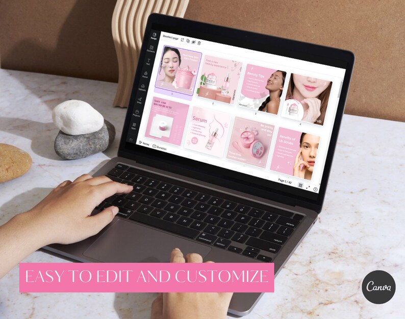 Pink Skincare Beauty Product Skincare Business Esthetician Editable CANVA Instagram and Facebook social media minimalistic posts templates
