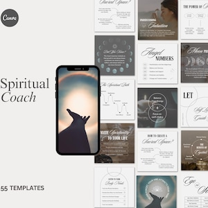Spiritual Energy Healing Holistic Coaching templates, Mystical Energy Mindfulness wellbeing coaching Social media Instagram Canva Templates