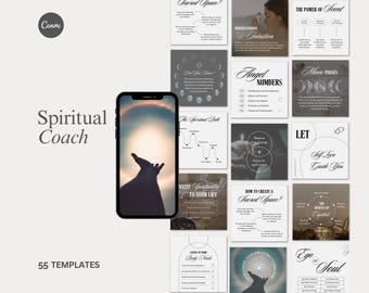 Spiritual Energy Healing Holistic Coaching templates, Mystical Energy Mindfulness wellbeing coaching Social media Instagram Canva Templates