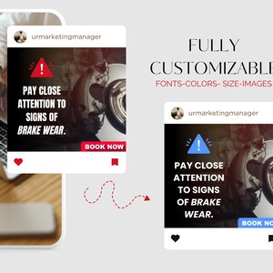 Automotive Repair Shop Car Mechanics Auto repair services Instagram Facebook social media editable CANVA post templates