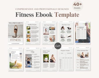 Fitness Ebook Planner Template | Workout Program Guide | Nutrition & Fitness Yoga Coach Template | Personal Training Packet | Gym Ebook