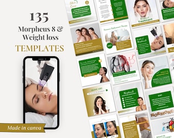 Morpheus8 weight loss skin tightening sliming diet esthtician skin treatment beauty consultant Instagram social media CANVA post templates