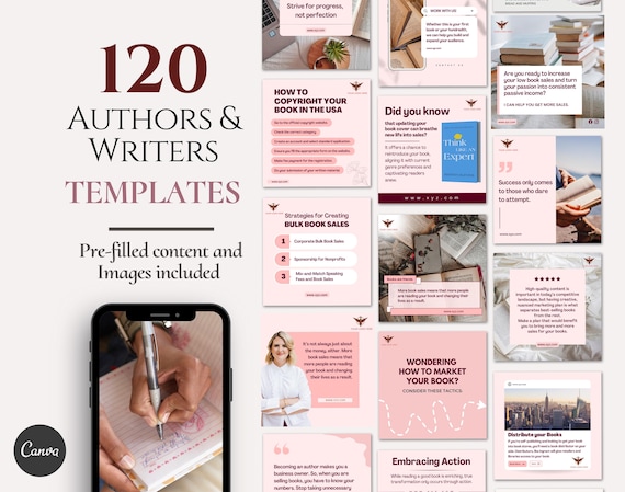 Author Book Writer Bookstagram Book Promotion Book Novel Launch CANVA templates Facebook social media author writer posts templates
