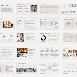 Social Media Strategy proposal Canva templates, Client Strategy for Social Media Managers, Marketing proposal, Canva editable templates