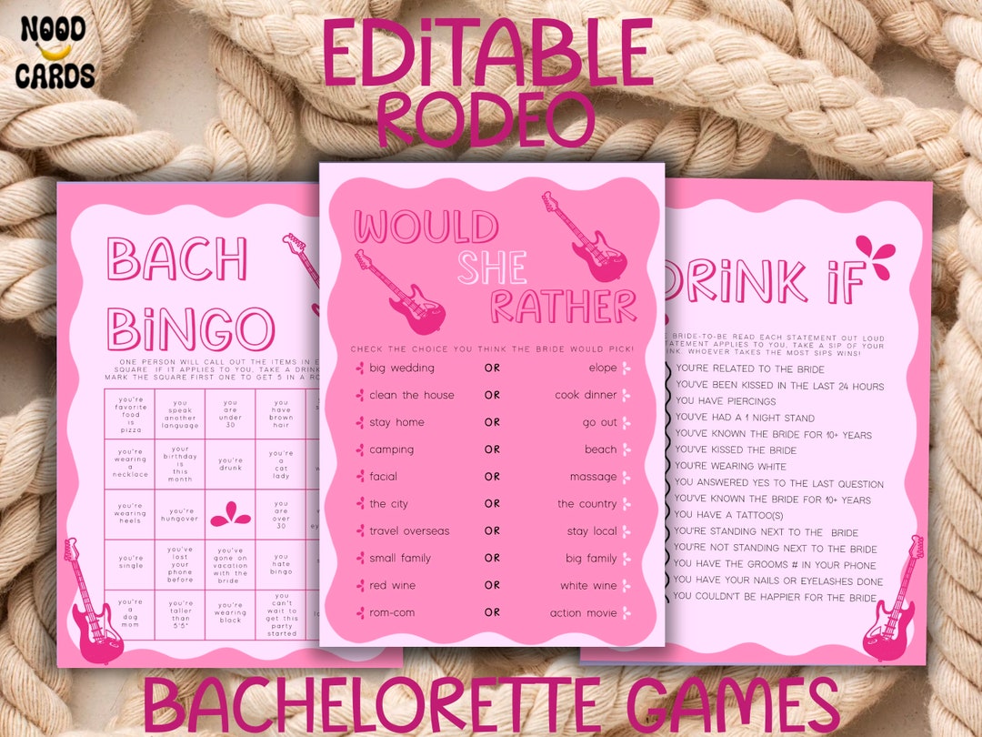 NASHTY Bachelorette Party Let's Get Nashty Set of 5 Games - Etsy