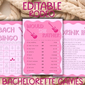NASHTY Bachelorette Party Let's Get Nashty Conjunto de 5 jogos | Modelo editável para beber no fim de semana Download instantâneo digital Austin