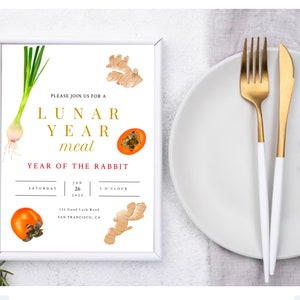 MEAL Dinner Invitation | Celebration and Gatherings | Customizable | Lunar New Year / Chinese New Year | Instant Download Editable Template