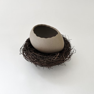Tigela para servir | Tigela de cerâmica para alimentos | Ninho de pássaro de cerâmica | Casca de ovo de cerâmica | Tigelas para sobremesa | Tigelas decorativas | Objeto de decoração | Presentes