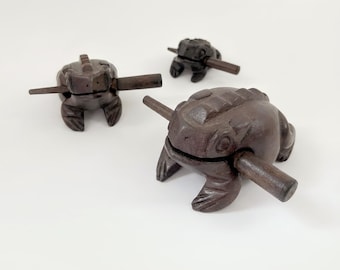 Yosoo Thailandia Tradizionale Home Office Decor Deluxe Craft Legno Lucky Frog Croaking Strumento Musicale Blocco Tono (Dimensioni: 12,7 cm