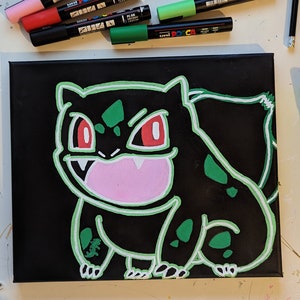 Bulbasaur neon canvas