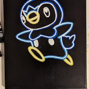 Piplup neon canvas