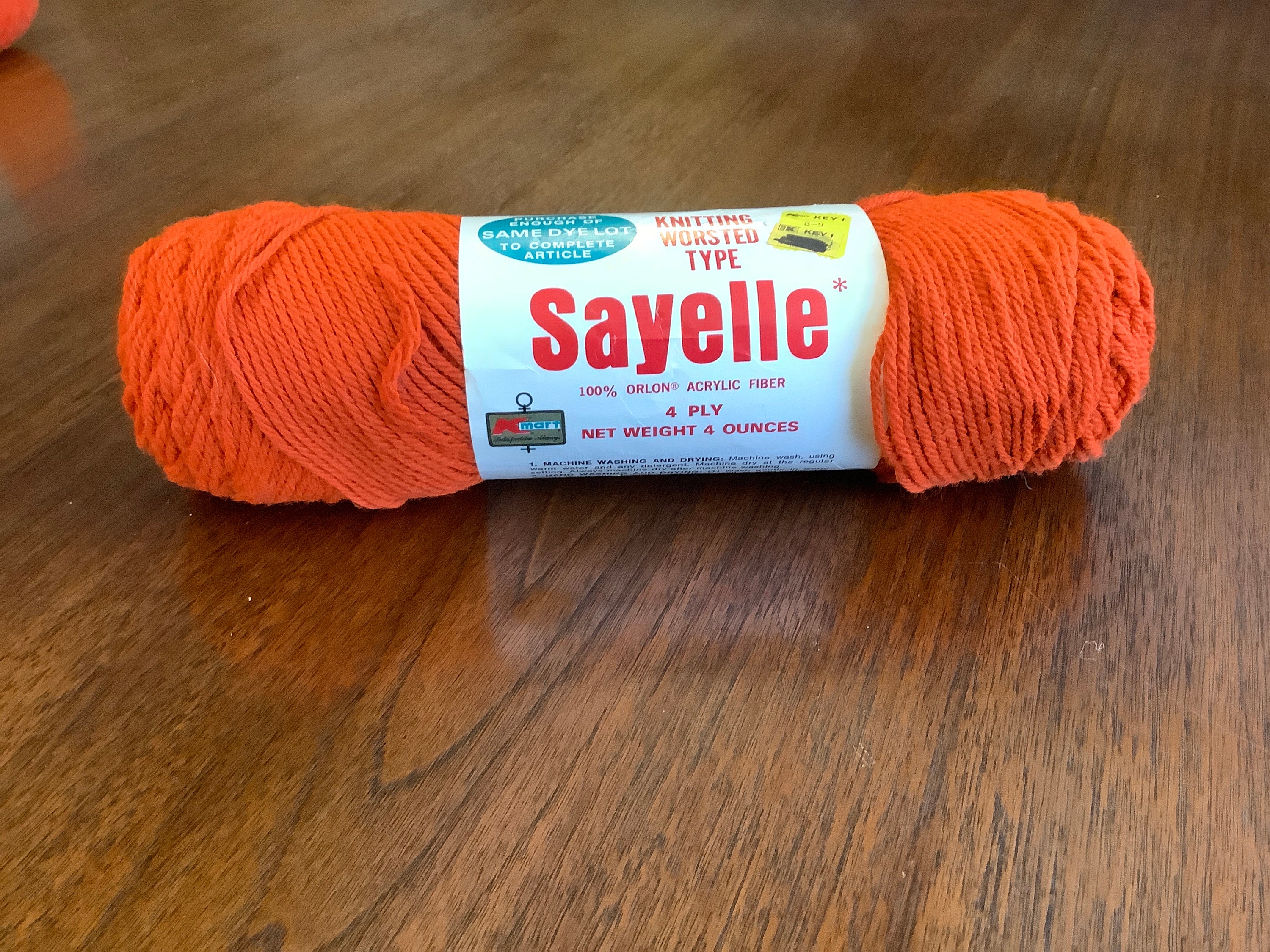 Vintage Kmart Knitting Worsted Type Sayelle 100 Orlon Acrylic Etsy