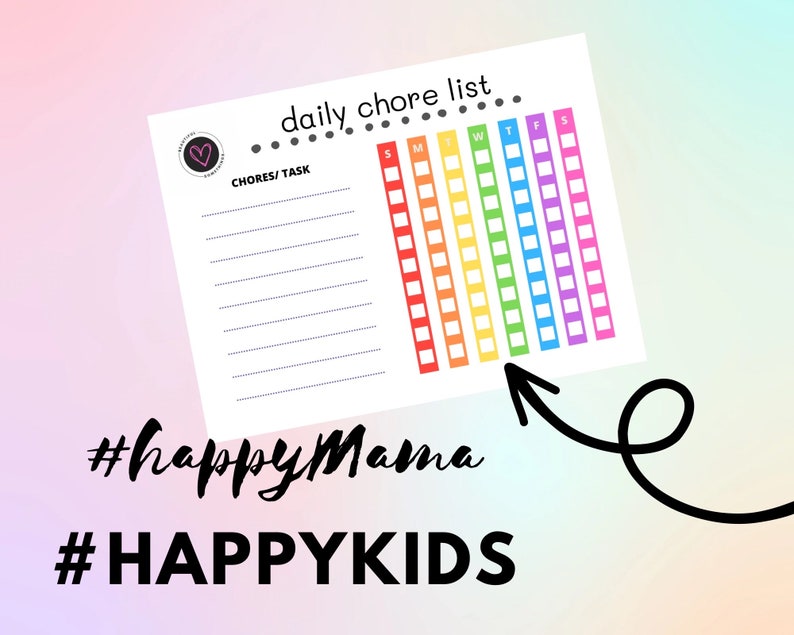 Printable Chore Chart - Etsy