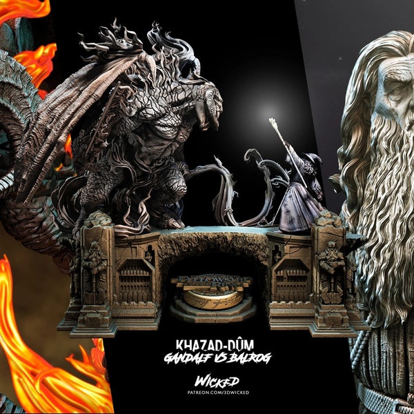 Gandalf und Balrog Diorama / Actionfigur / Film- und Fernsehserie / Harz / Herr der Ringe / 3D-Modell