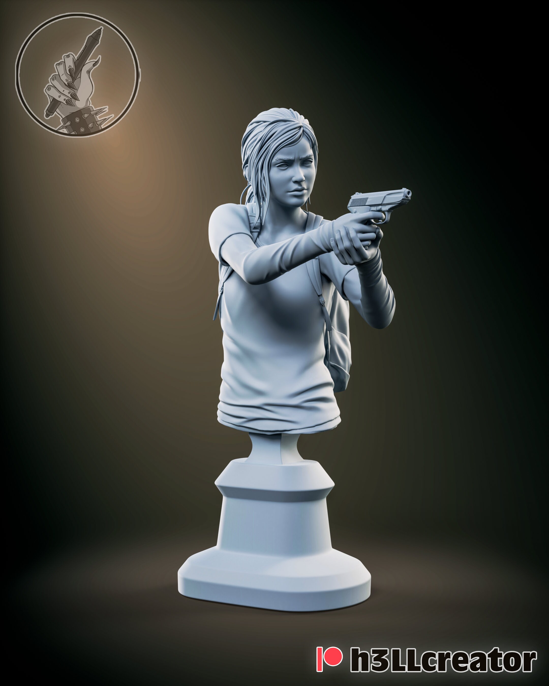 The Last of Us - Mini Clicker Bust Mounted on Plaque — Modulus Props