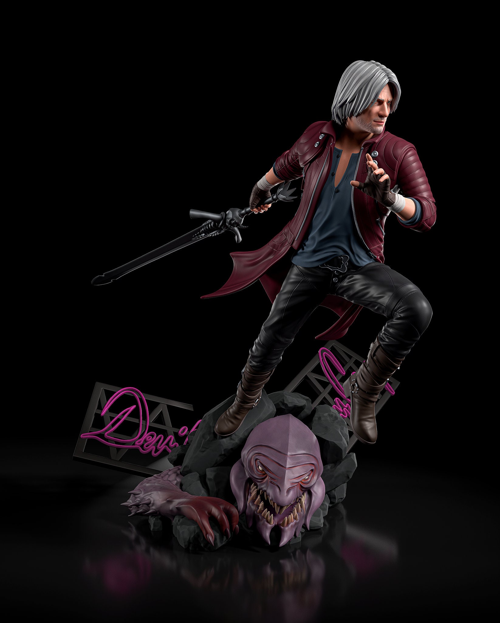 devil may cry 3 jackpot statue dante and vergil busts for 3d prinitng 3D  Print Model in Man 3DExport