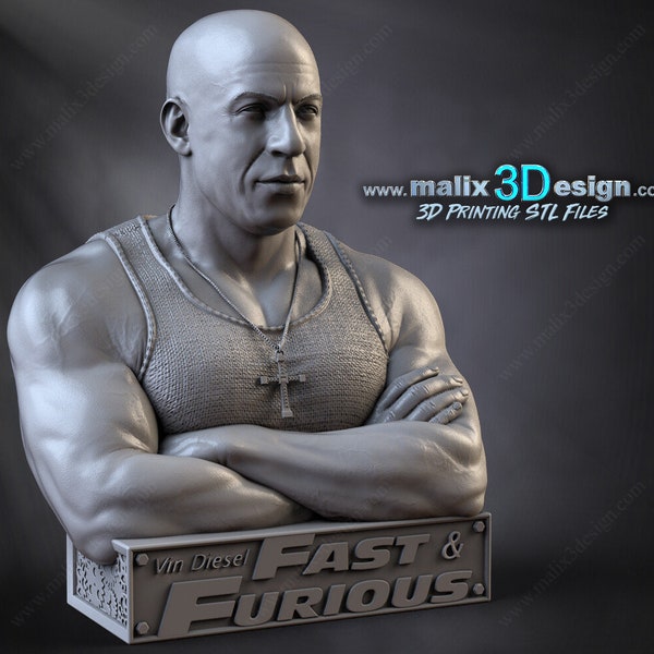 Vin Diesel (Büste) / Actionfigur / Film- und Fernsehserie / Harz / Fast And Furious / 3D-Modell