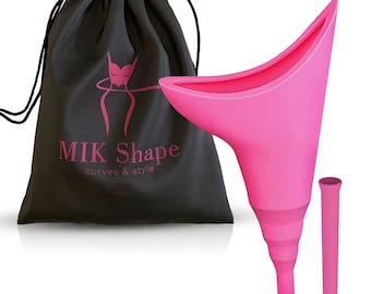Dispositivo para orinar femenino - Urinario femenino de pie con bolsa de viaje y tubo adicional