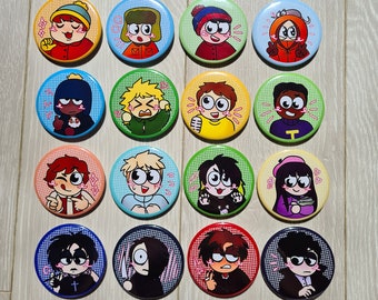 Southpark Button Pins (58mm)