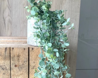 Eucalipto Gunni colgante artificial - 95 cm - Verde pálido Con o sin maceta