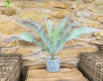 Ramo de helechos artificiales de palma roja real