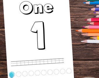 Coloring Numbers Printable, 1-20 Printable Sheets for Preschool, Learning, Educational, Preschool & Kindergarten Activity, At Home Learning!
