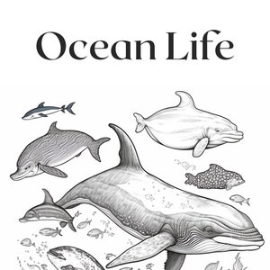 Verken de wonderen van het oceaanleven met 20 gedetailleerde kleurplaten voor kinderen: digitale download, leren kinderen, thuisonderwijs, kinderpagina's.
