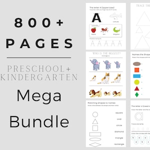 Plus de 800 pages imprimables pour le préscolaire et la maternelle ! L'ensemble ultime comprend l'alphabet, les chiffres, les mathématiques, les formes, les labyrinthes, les coloriages et plus encore !
