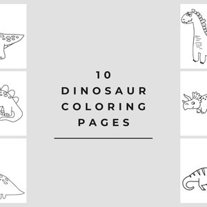 Dinosaur Coloring Pages for Toddlers, Digital Download, Educational & Fun Activity Sheets, Toddler Coloring, Simple Design, Print on Demand