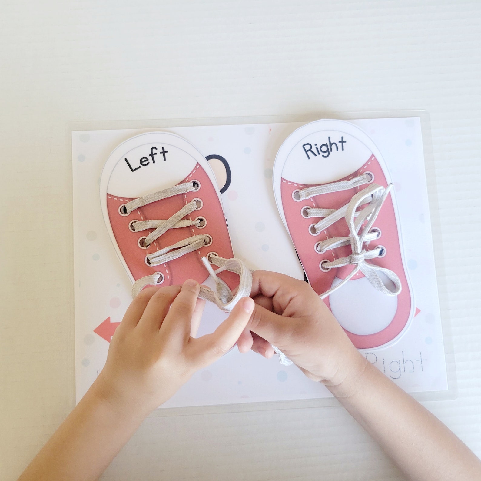 View of Kids Shoe Tying Practice, Left and Right Practice, Motor Skills, Hand ...