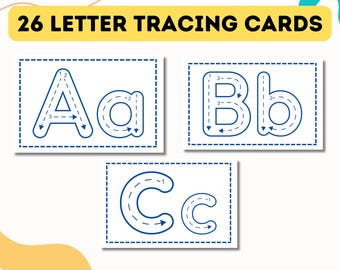 Alphabet Tracing Cards for Kids - Printable Handwriting Practice - Letter Formation Activity - Preschool & Kindergarten - PDF Download
