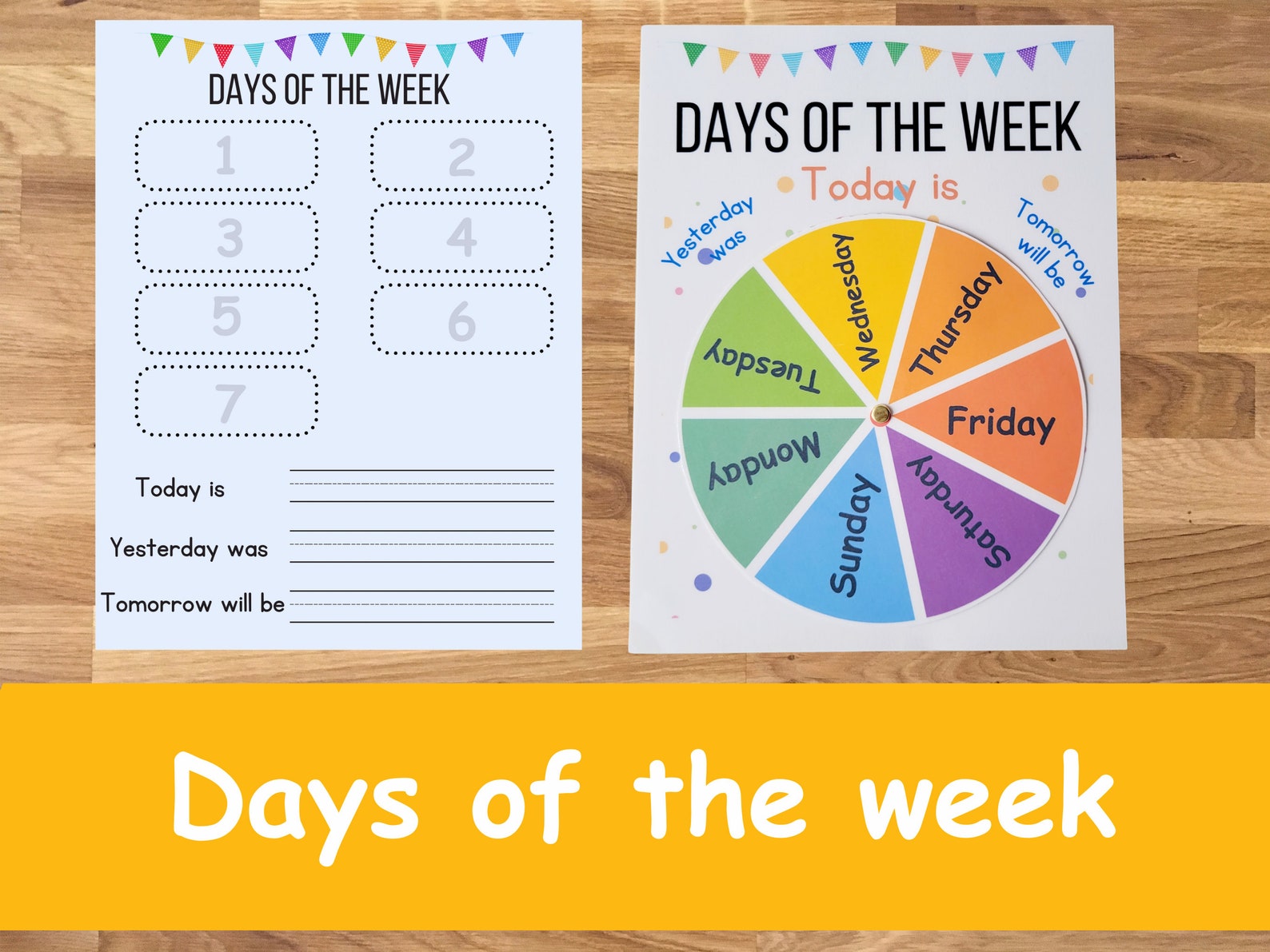 Days of the Week Wheel, Printable Calendar, Toddler Activities ...