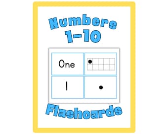 Number Flash Cards for Toddlers & Kids - Learn 1 to 10 - PDF Printable - Early Math Skills, Visual Learning, Number Recognition