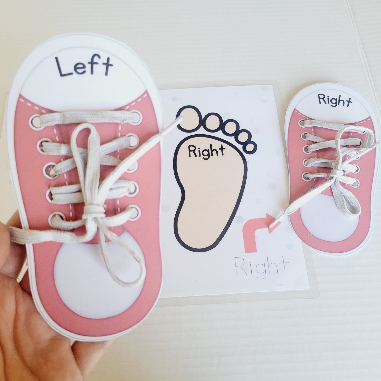 Image showcasing Kids Shoe Tying Practice, Left and Right Practice, Motor Skills, Hand ...