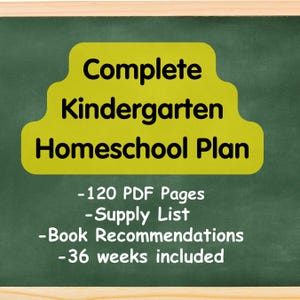 Kindergarten Homeschool Curriculum | 120-Page Lesson Plan PDF | Sept-May | Preschool to Kindergarten Prep | Worksheets, Books & Activities