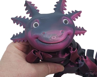 Happy Axolotl Axolotl Fidget  Smiling Axolotl Fidget Toy 3D printed Articulated Axolotl Gift