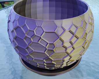 Indoor Planter Pot with Drainage- Innovative Web 3D Printed  for Flower and Succulents, Home and Office Décor