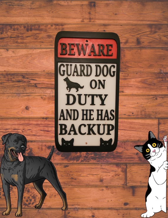 犬に注意の彫刻サイン看板　Beware of dog 3D sign 🐕 Beware Of The Dog Sign・Free STL File for ・Cults