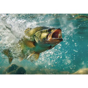 Largemouth Bass Poster: Angler Gift, Fishing Wall Art